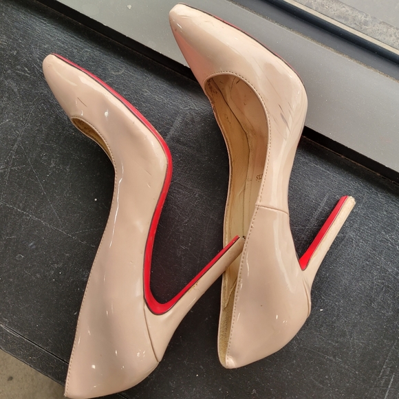 Christian Louboutin Lady Peep  Platform Nude  Pump Shoe Size 39 US 8.5 - Picture 6 of 10